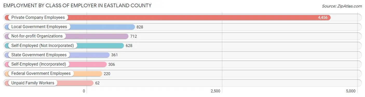 Employment by Class of Employer in Eastland County