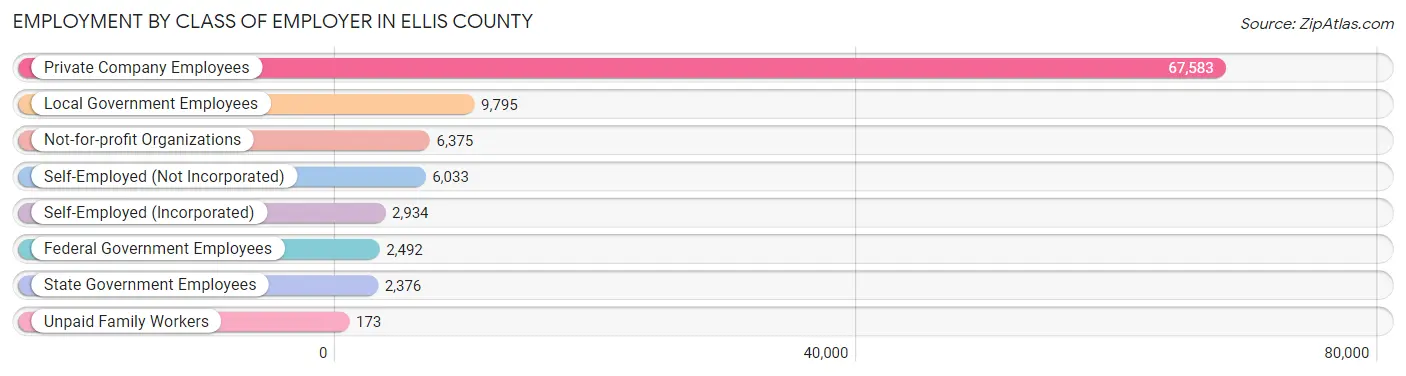 Employment by Class of Employer in Ellis County