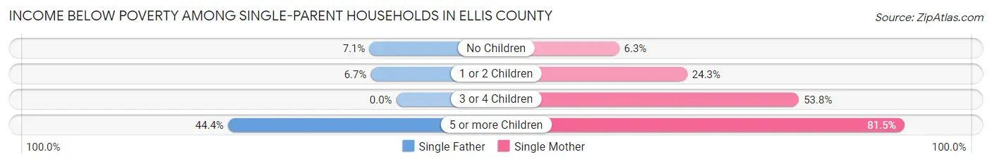 Income Below Poverty Among Single-Parent Households in Ellis County