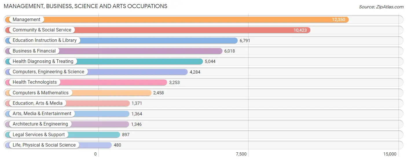 Management, Business, Science and Arts Occupations in Ellis County