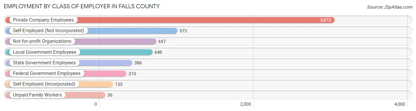 Employment by Class of Employer in Falls County