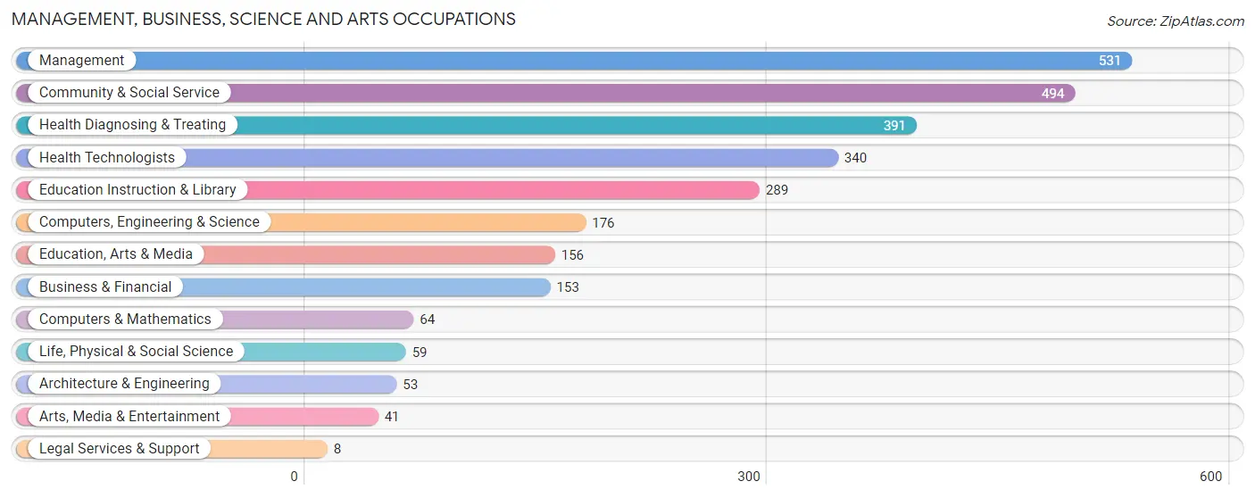 Management, Business, Science and Arts Occupations in Falls County