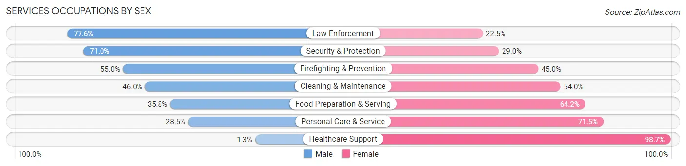 Services Occupations by Sex in Fayette County