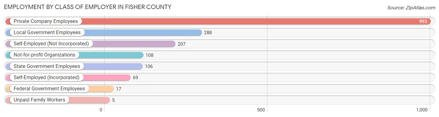 Employment by Class of Employer in Fisher County