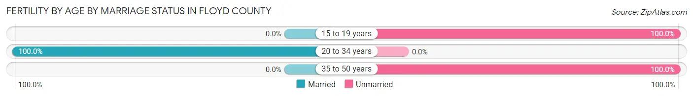 Female Fertility by Age by Marriage Status in Floyd County