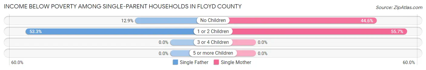 Income Below Poverty Among Single-Parent Households in Floyd County