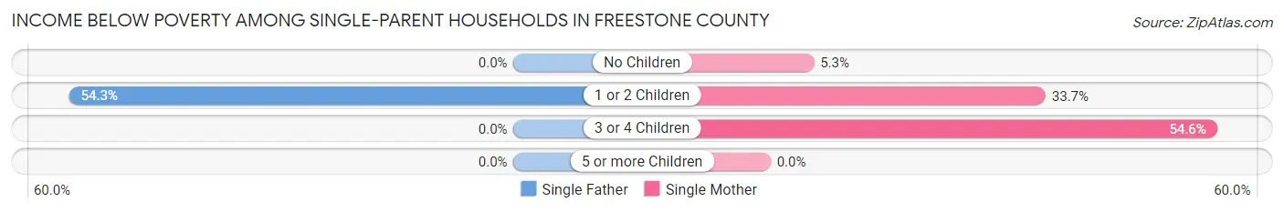 Income Below Poverty Among Single-Parent Households in Freestone County