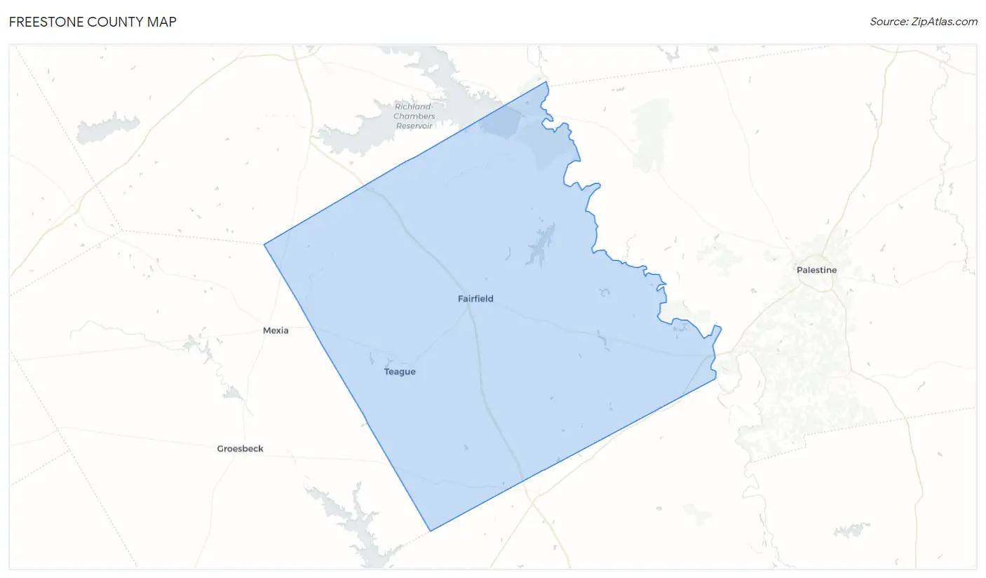 Freestone County Map