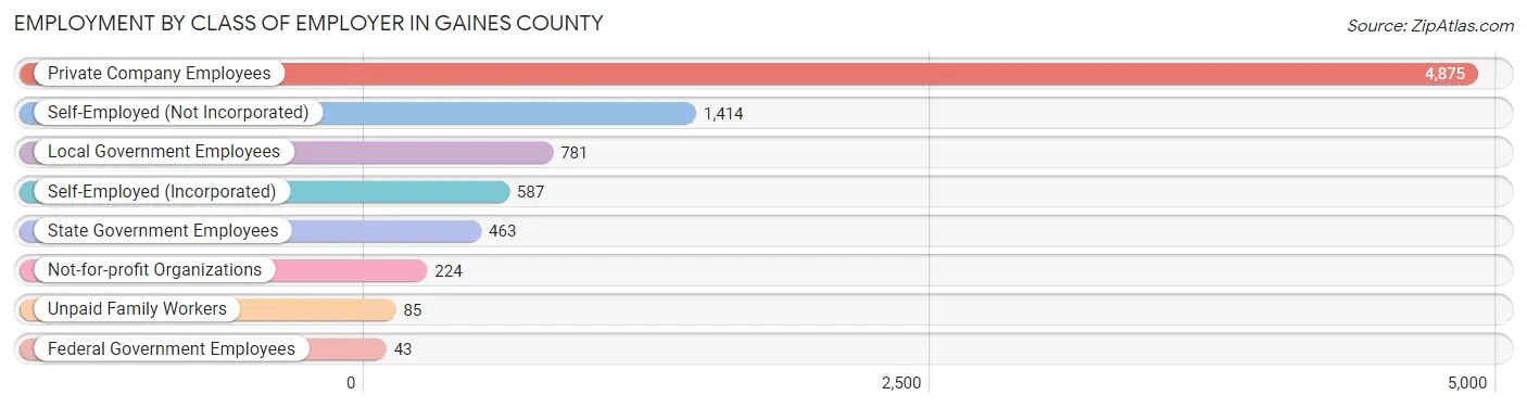 Employment by Class of Employer in Gaines County