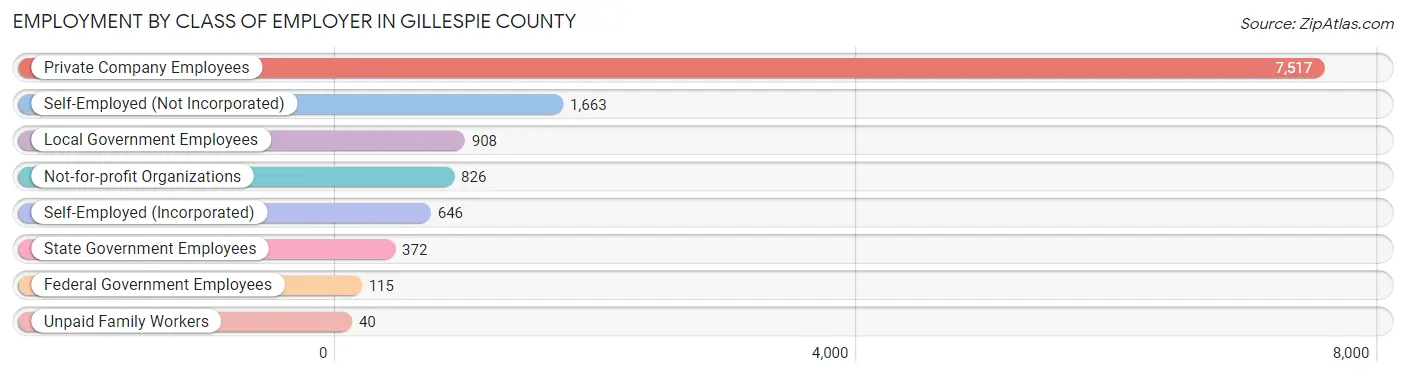 Employment by Class of Employer in Gillespie County