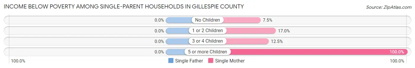 Income Below Poverty Among Single-Parent Households in Gillespie County