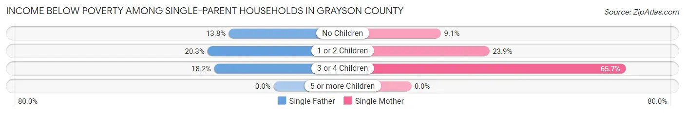 Income Below Poverty Among Single-Parent Households in Grayson County