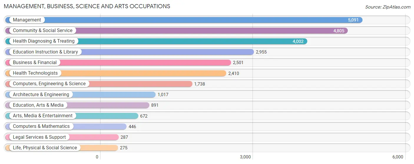 Management, Business, Science and Arts Occupations in Gregg County