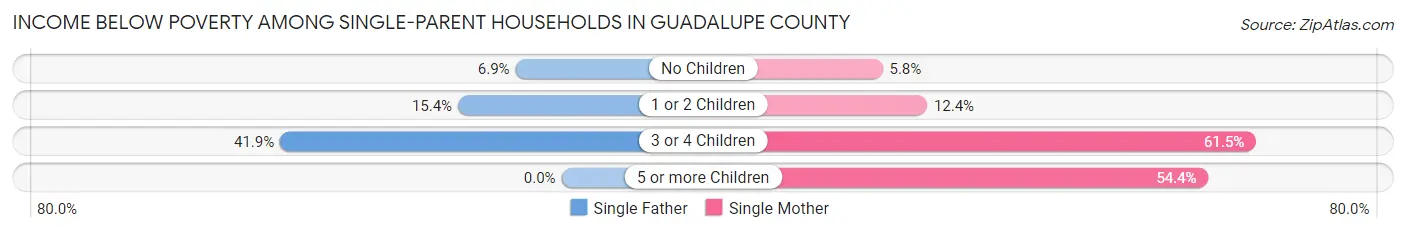 Income Below Poverty Among Single-Parent Households in Guadalupe County