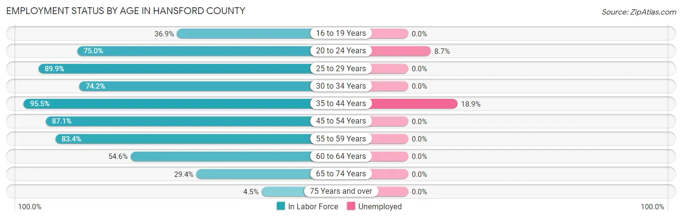 Employment Status by Age in Hansford County