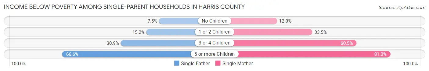 Income Below Poverty Among Single-Parent Households in Harris County