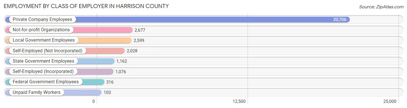 Employment by Class of Employer in Harrison County