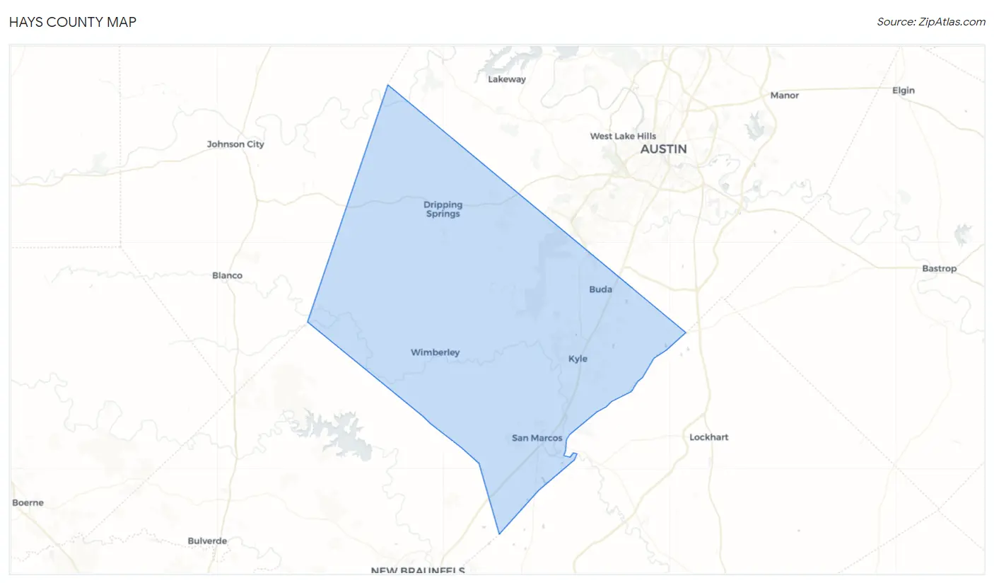 Hays County Map