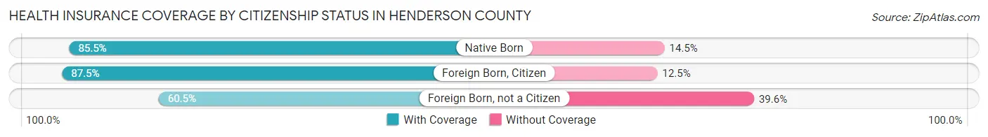 Health Insurance Coverage by Citizenship Status in Henderson County