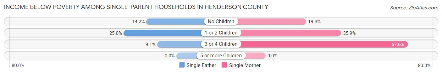 Income Below Poverty Among Single-Parent Households in Henderson County