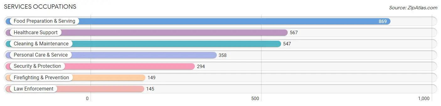 Services Occupations in Hill County