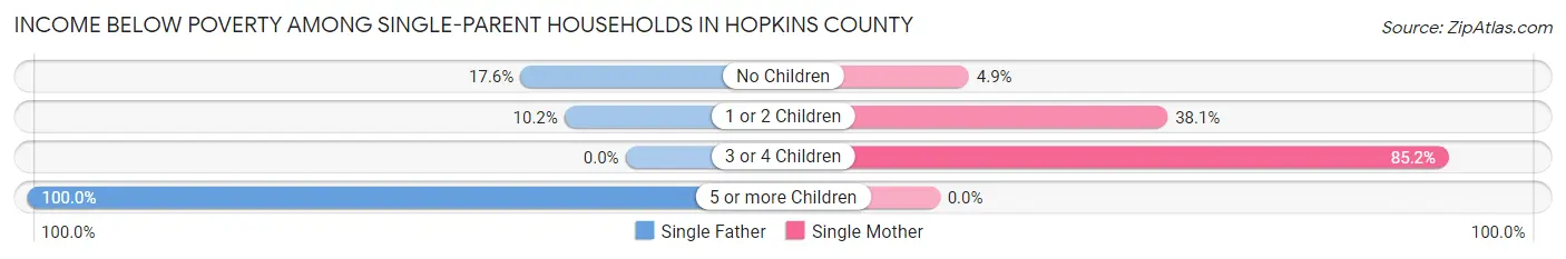 Income Below Poverty Among Single-Parent Households in Hopkins County