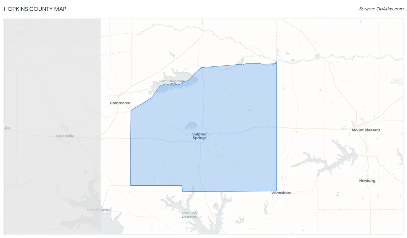 Hopkins County Map