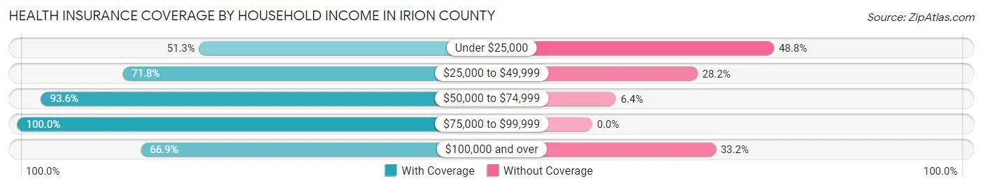 Health Insurance Coverage by Household Income in Irion County