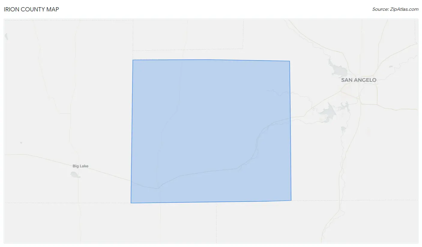 Irion County Map