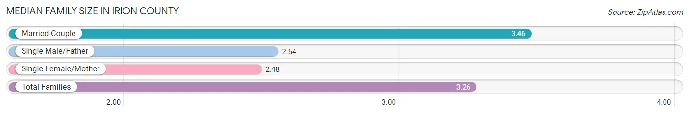 Median Family Size in Irion County