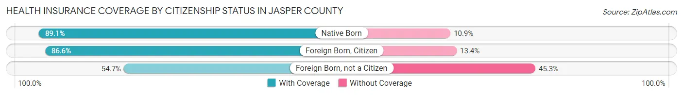 Health Insurance Coverage by Citizenship Status in Jasper County