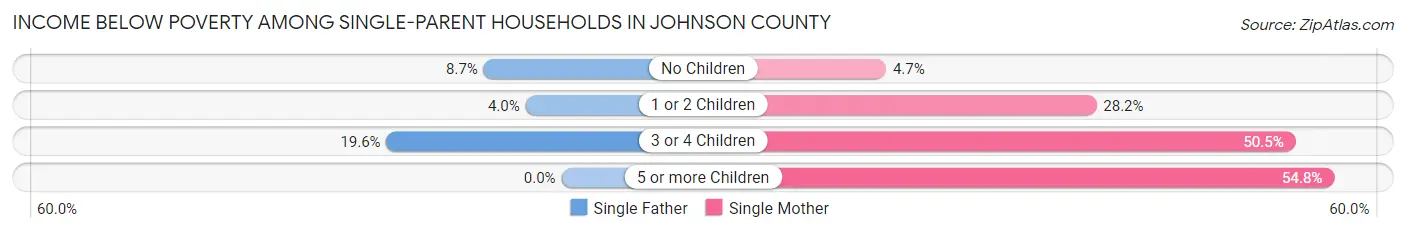 Income Below Poverty Among Single-Parent Households in Johnson County