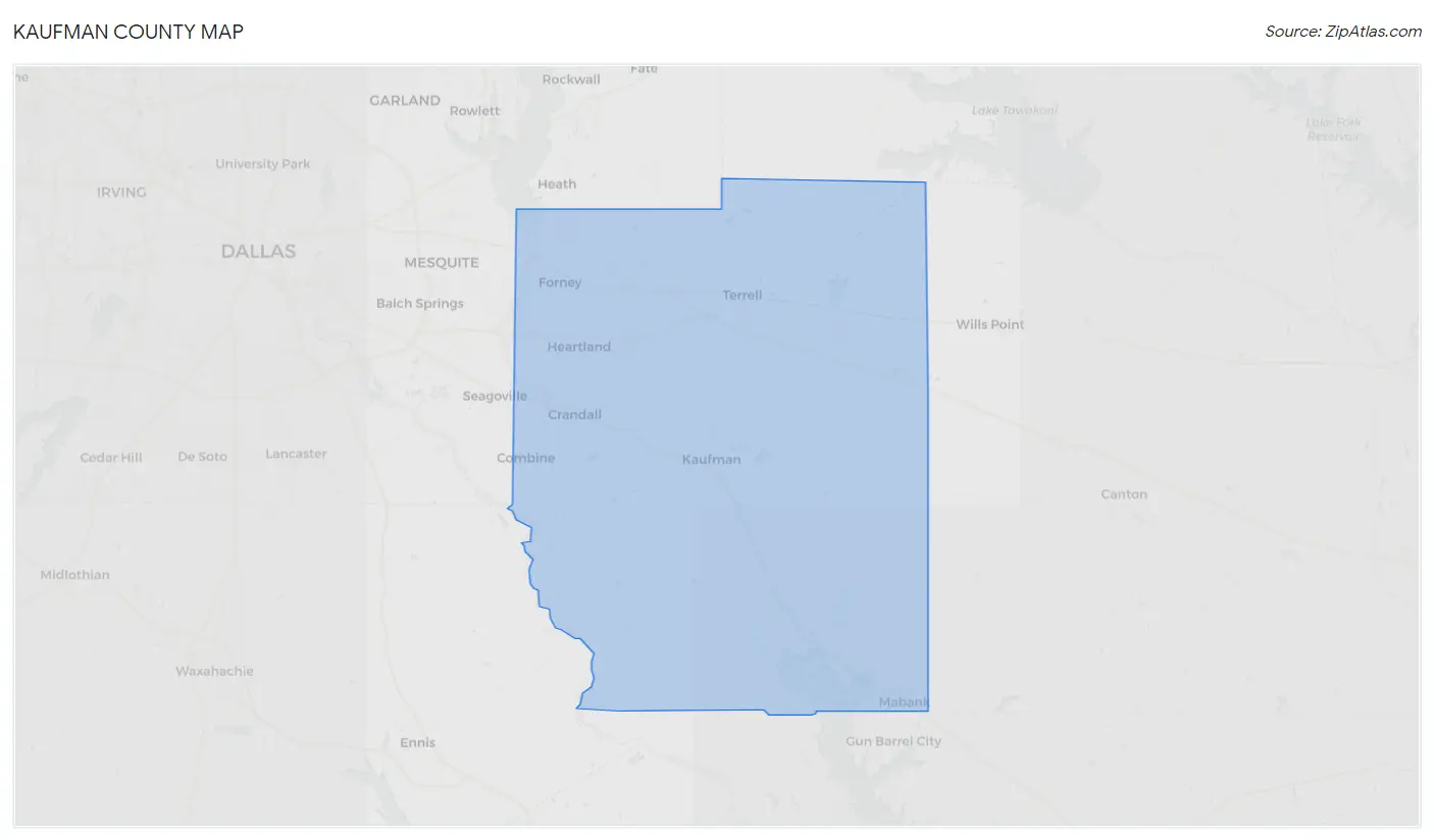 Kaufman County Map