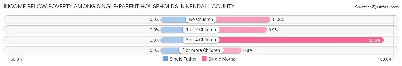 Income Below Poverty Among Single-Parent Households in Kendall County