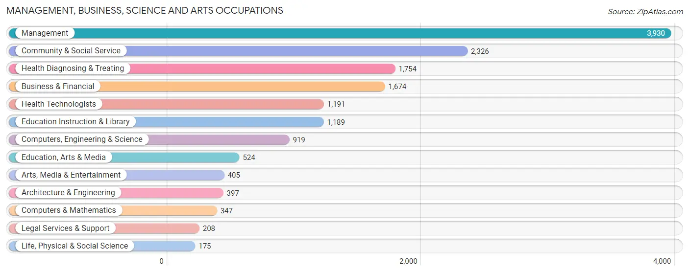 Management, Business, Science and Arts Occupations in Kendall County