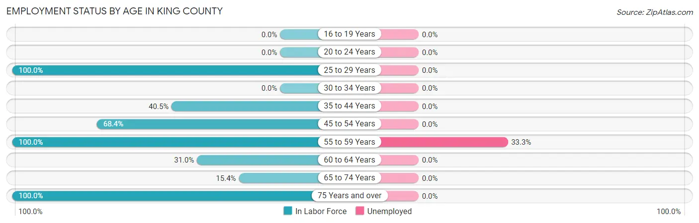 Employment Status by Age in King County