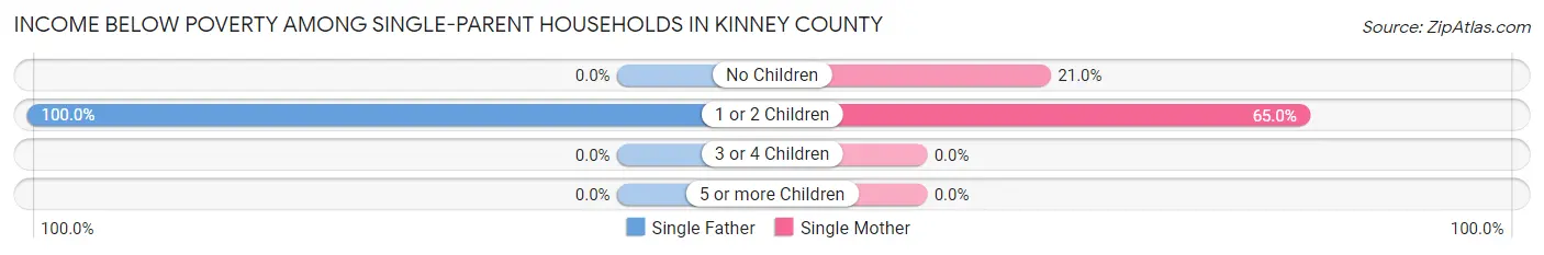 Income Below Poverty Among Single-Parent Households in Kinney County