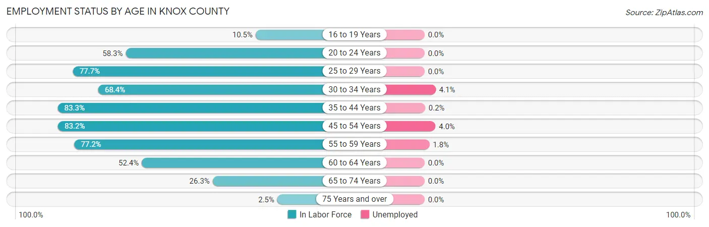 Employment Status by Age in Knox County