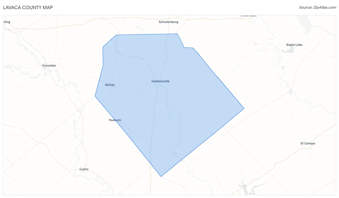 Lavaca County Map