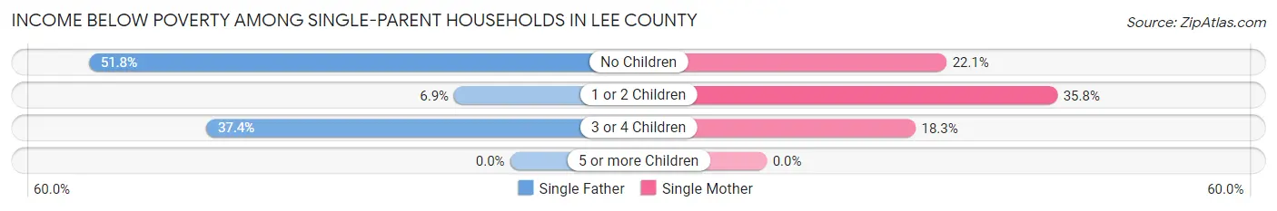 Income Below Poverty Among Single-Parent Households in Lee County