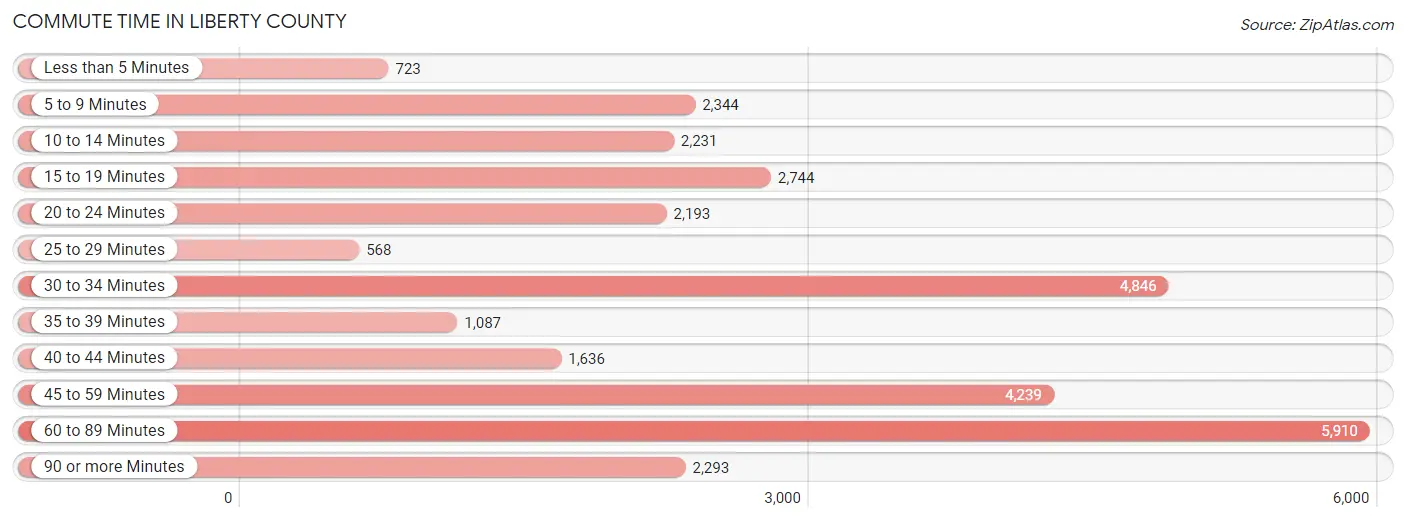 Commute Time in Liberty County