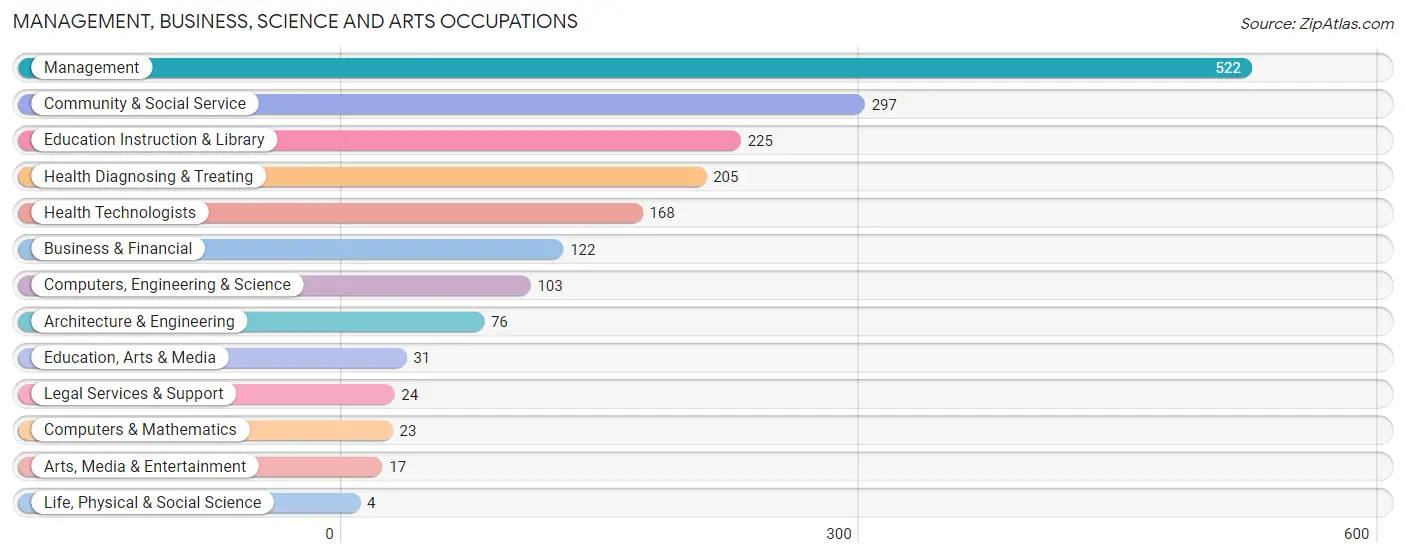 Management, Business, Science and Arts Occupations in Live Oak County