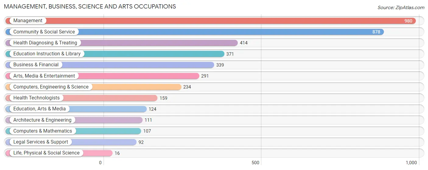 Management, Business, Science and Arts Occupations in Llano County