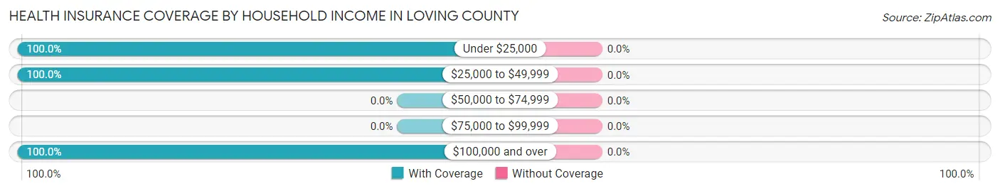Health Insurance Coverage by Household Income in Loving County