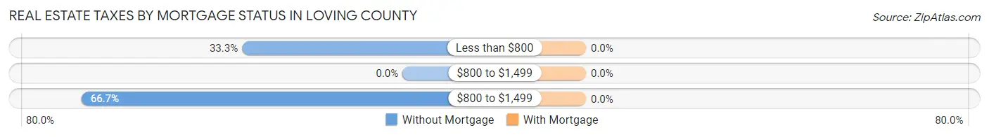 Real Estate Taxes by Mortgage Status in Loving County