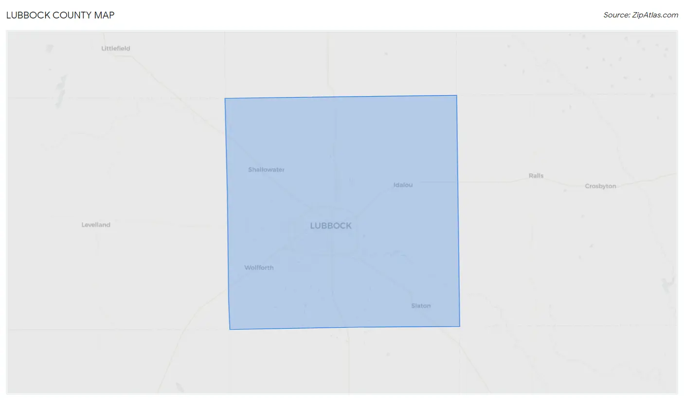 Lubbock County Map