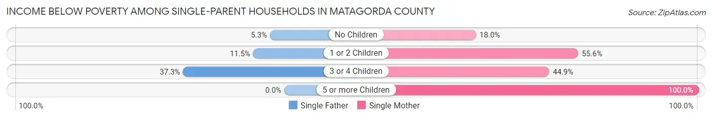 Income Below Poverty Among Single-Parent Households in Matagorda County