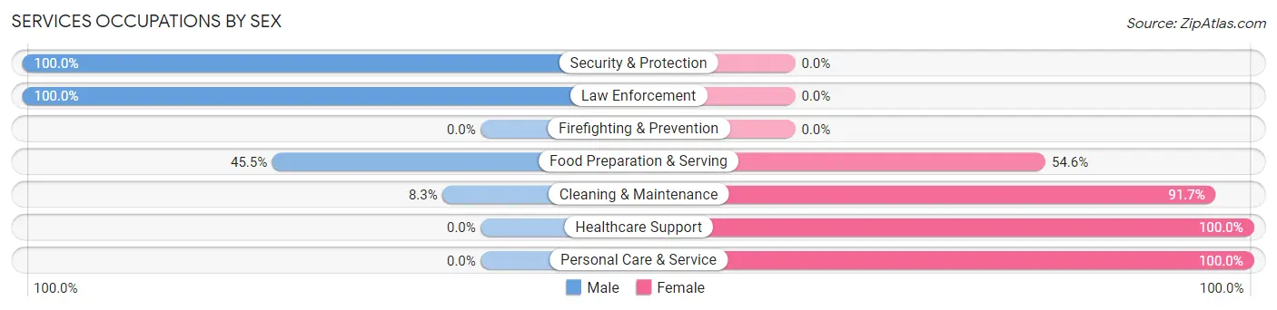 Services Occupations by Sex in McMullen County