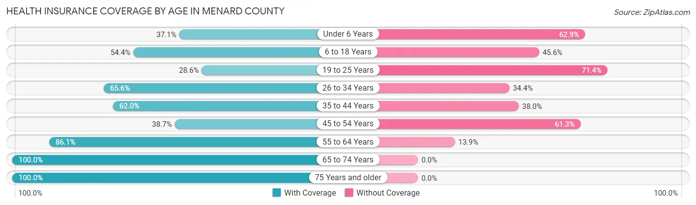 Health Insurance Coverage by Age in Menard County
