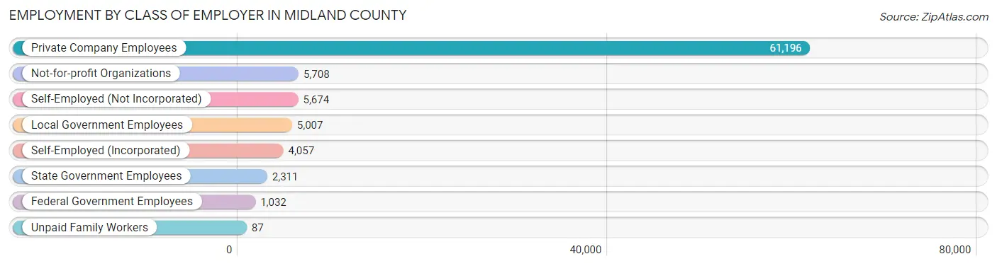 Employment by Class of Employer in Midland County